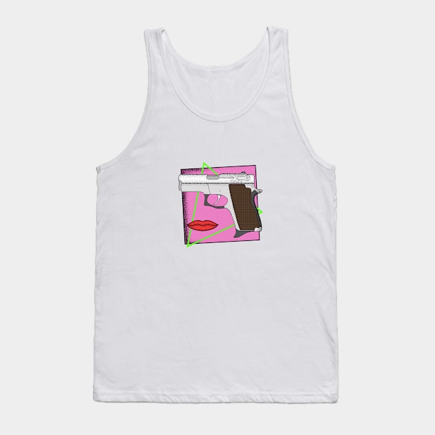 Retro Pistol and Lips Tank Top by ColiasCorp.